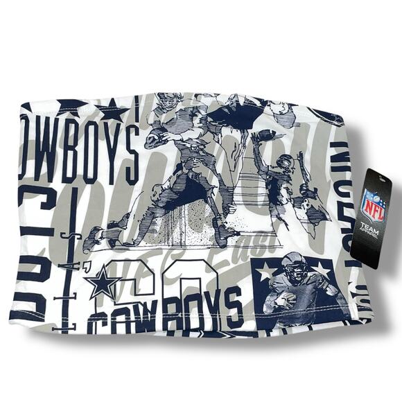 Dallas Cowboys Tube Top Womens Sz Large Graphic NFL Forever21 Football Blue - Picture 3 of 10